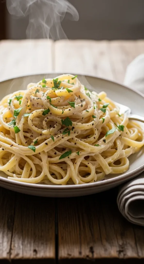 Creamy Cashew Alfredo Pasta