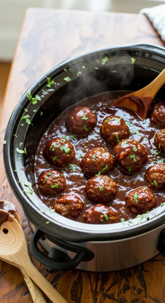 Crockpot BBQ Meatballs