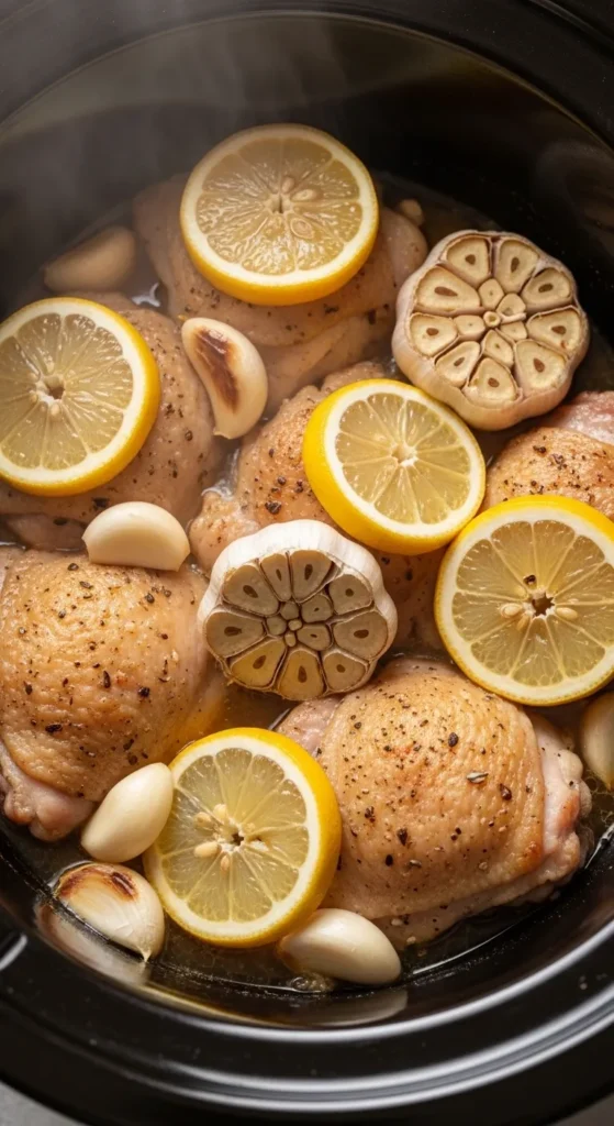 Crockpot Lemon Garlic Chicken
