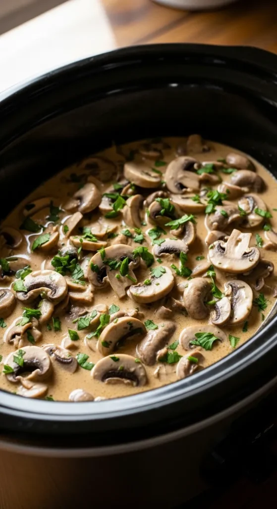 Crockpot Mushroom Stroganoff