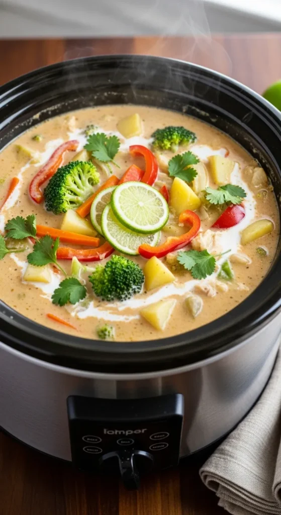 Crockpot Thai Coconut Curry Soup