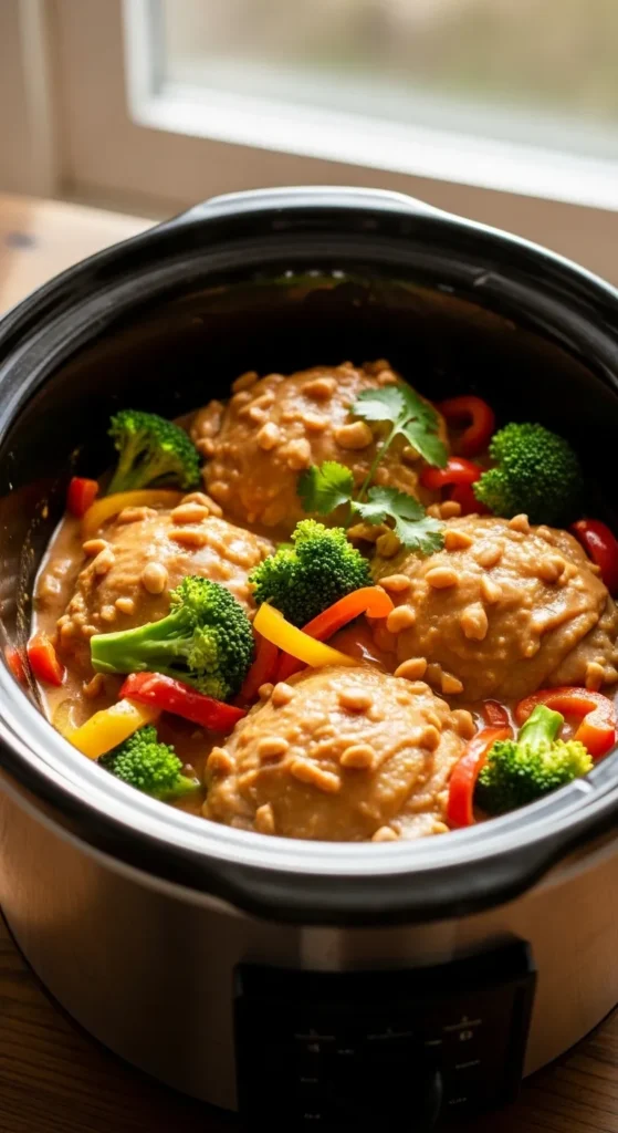 Crockpot Thai Peanut Chicken