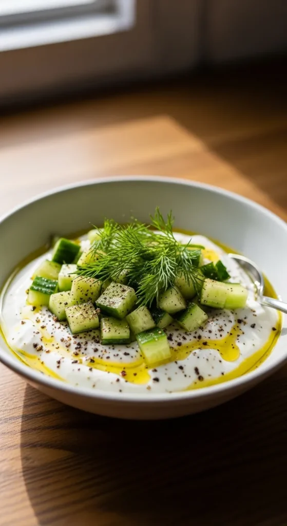 Cucumber Yogurt Snack Bowl