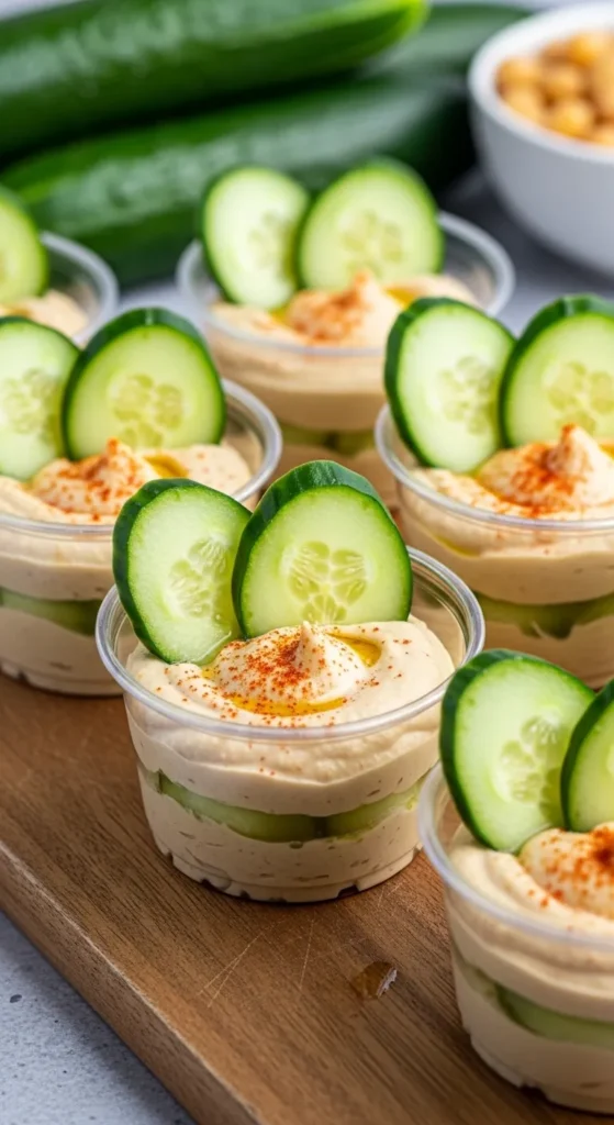 Cucumber and Hummus Cups