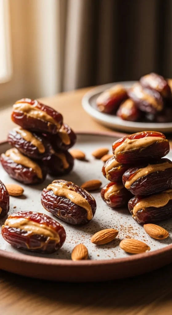 Dates Stuffed with Almond Butter