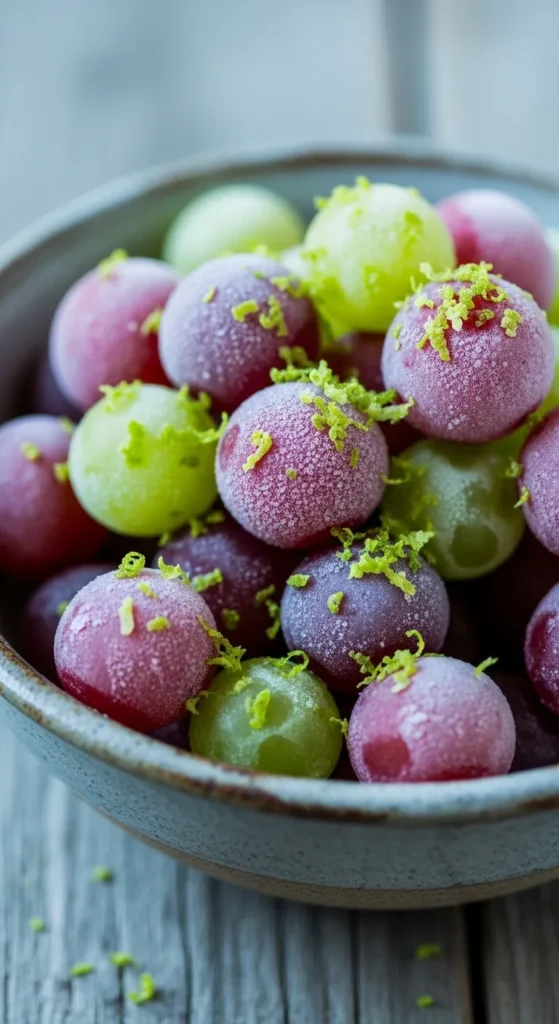 Frozen Grapes with Lime Zest
