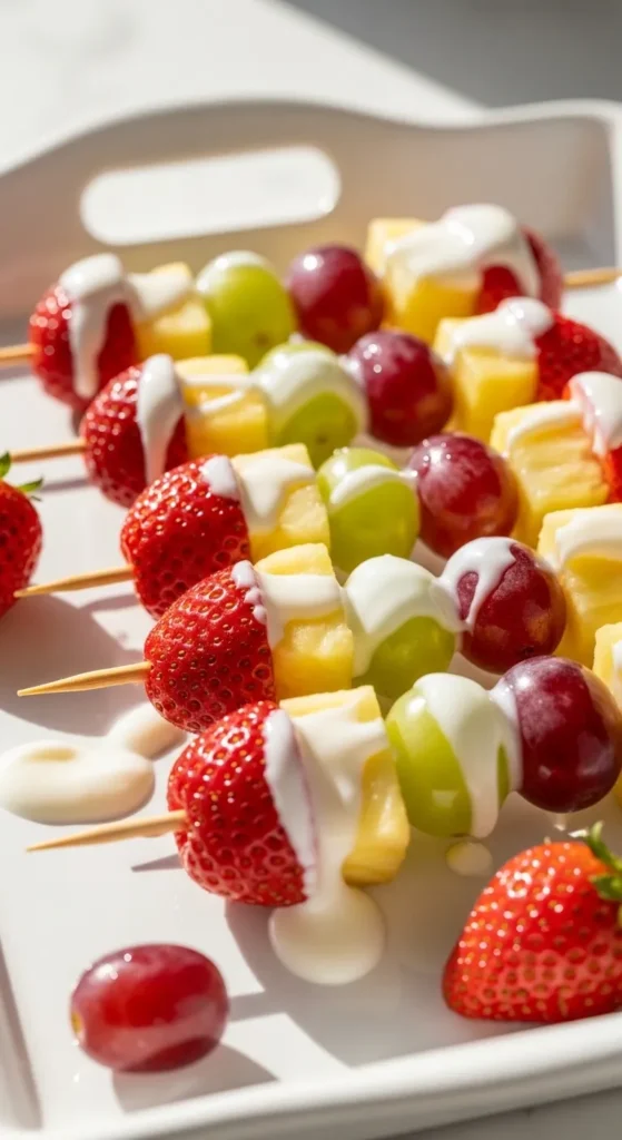 Fruit Kabobs with Yogurt Drizzle