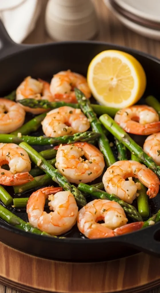 Garlic Butter Shrimp with Asparagus