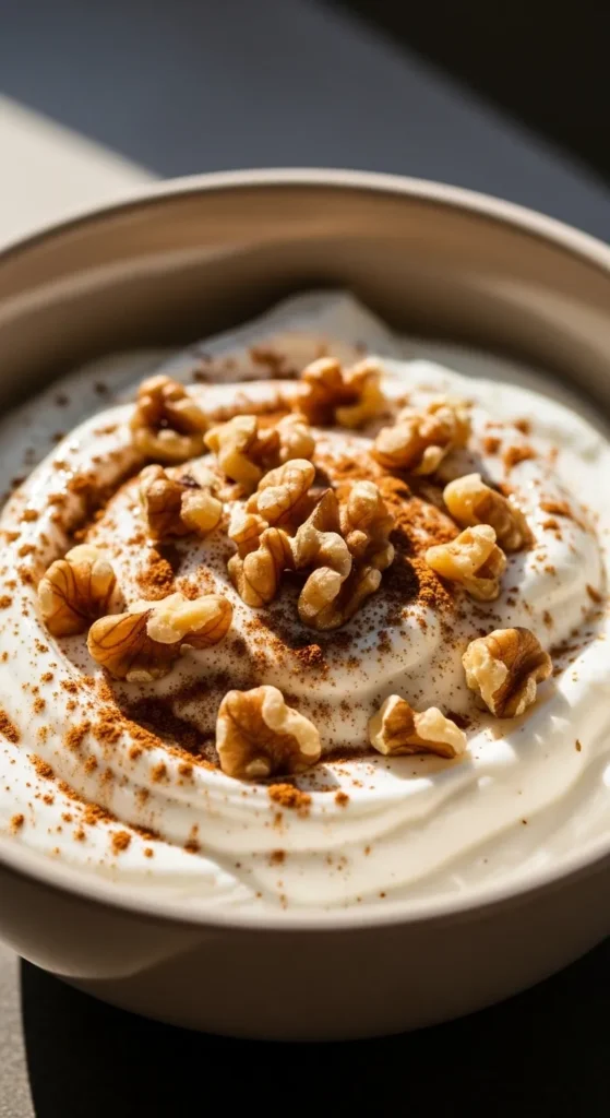 Greek Yogurt With Cinnamon and Walnuts