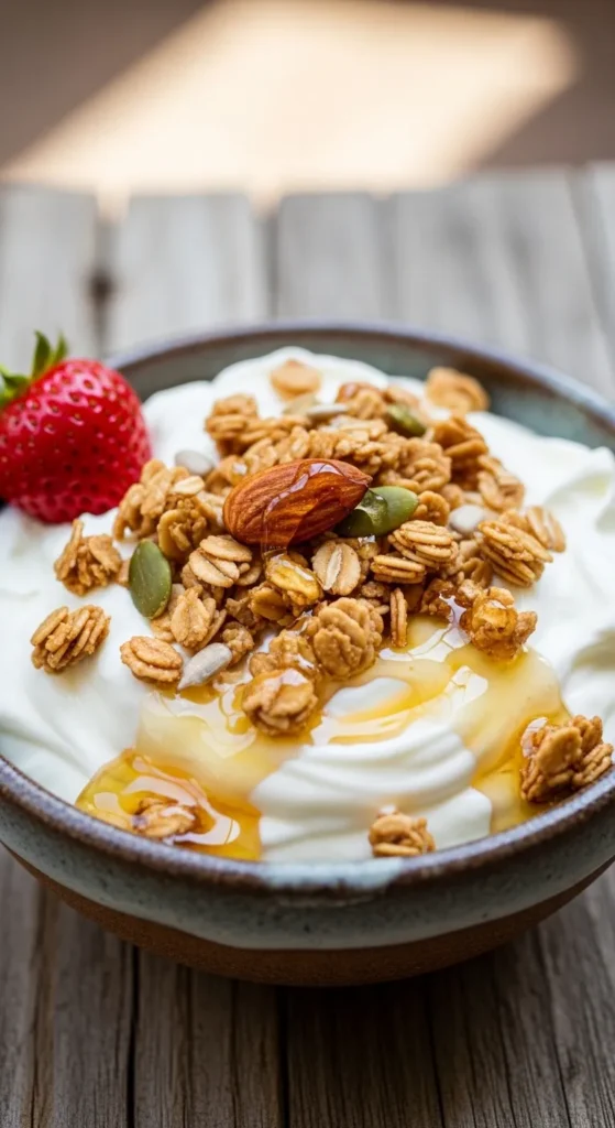 Greek Yogurt with Granola and Honey
