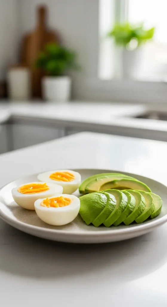 Hard-Boiled Eggs With Avocado Slices