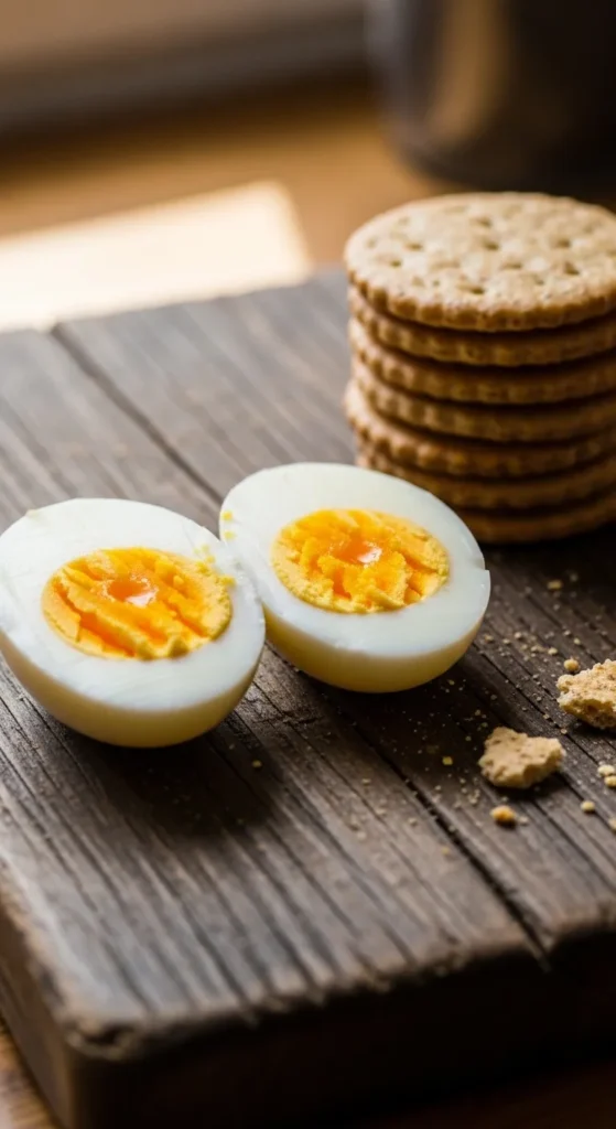 Hard-Boiled Eggs with Whole Grain Crackers