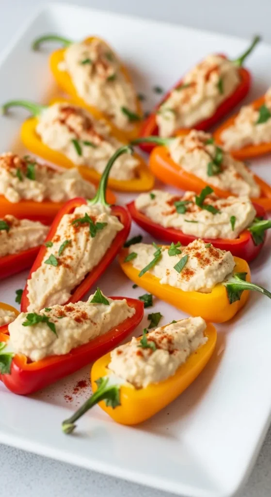 Hummus-Stuffed Mini Peppers
