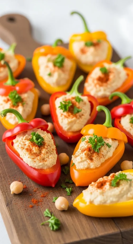 Hummus-Stuffed Mini Peppers
