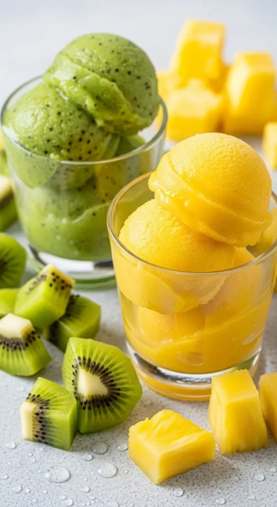 Kiwi and Pineapple Sorbet