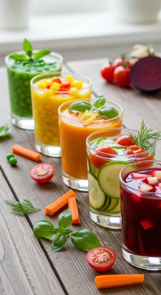 Light Veggie Soup Shots