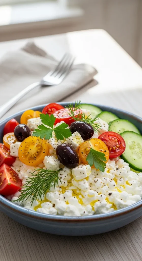 Mediterranean Cottage Cheese Bowl