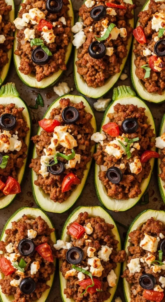 Mediterranean Stuffed Zucchini