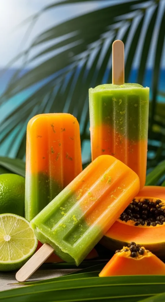 Papaya Lime Popsicles
