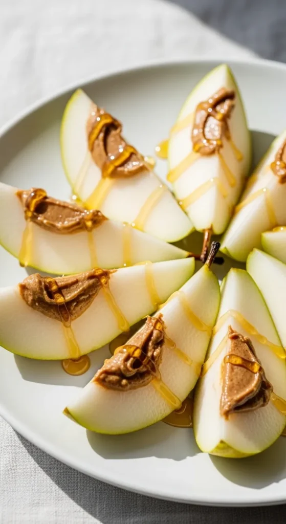 Pear Slices with Almond Butter
