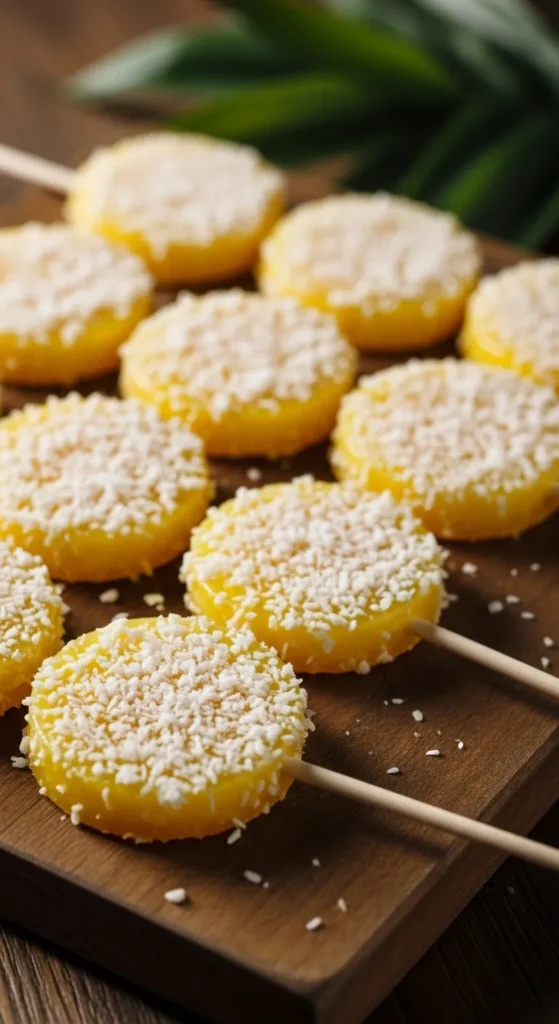 Pineapple Coconut Lollipops