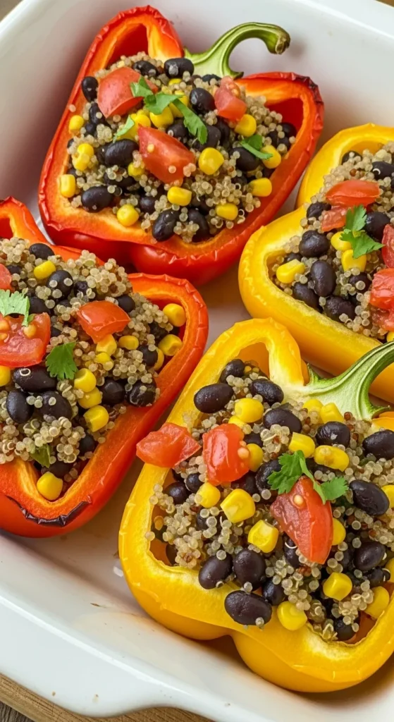 Quinoa and Black Bean Stuffed Peppers