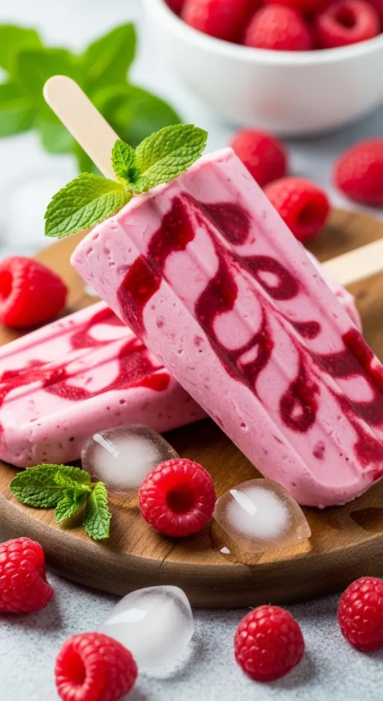 Raspberry Yogurt Popsicles