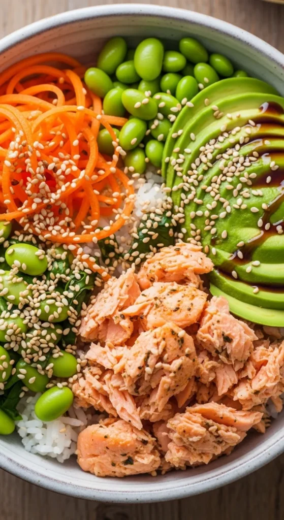 Salmon and Avocado Rice Bowl