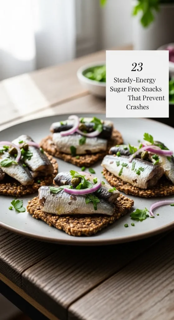 Sardines on Seed Crackers