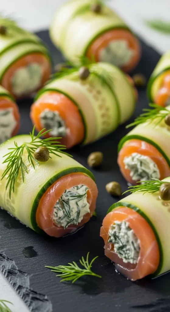 Smoked Salmon Cucumber Rolls