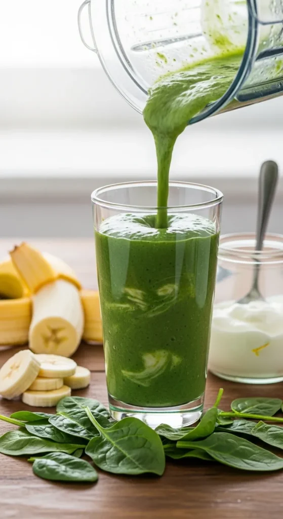 Smoothie with Spinach, Banana, and Yogurt