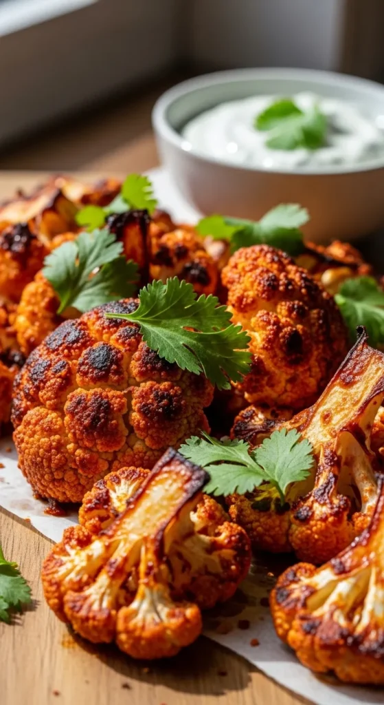 Spicy Roasted Cauliflower Bites
