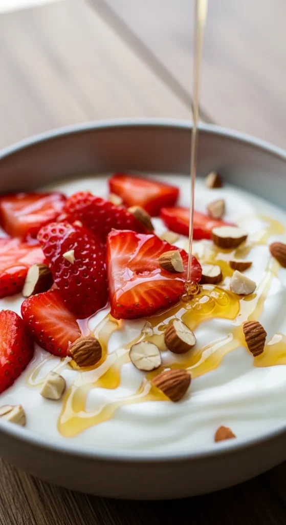 Strawberry Almond Yogurt Bowl