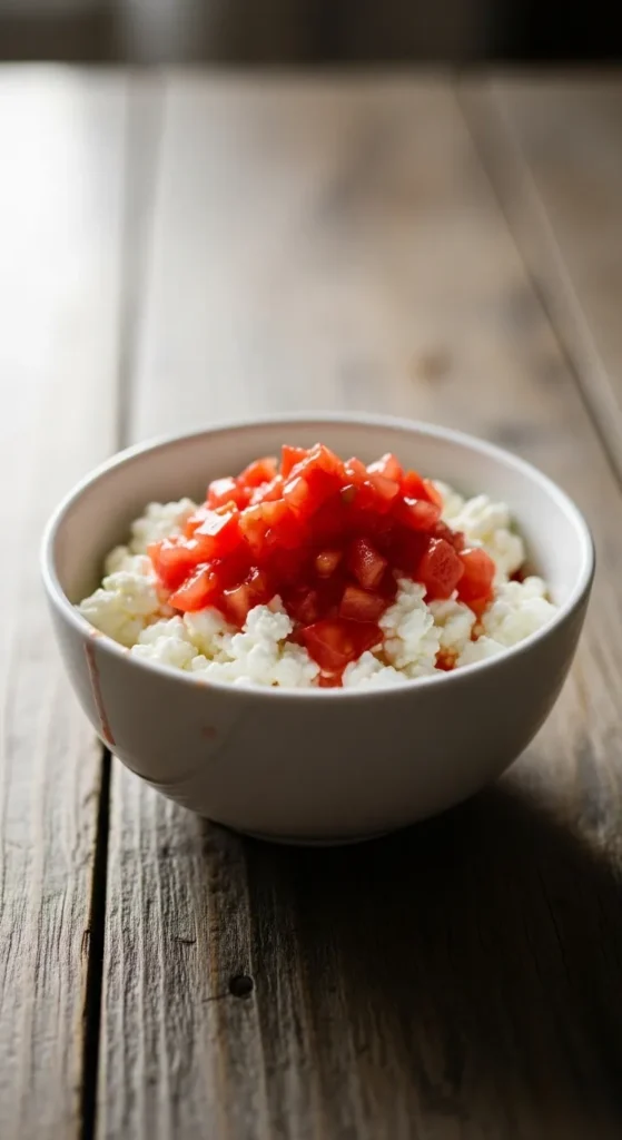 Tomato and Cottage Cheese Bowl