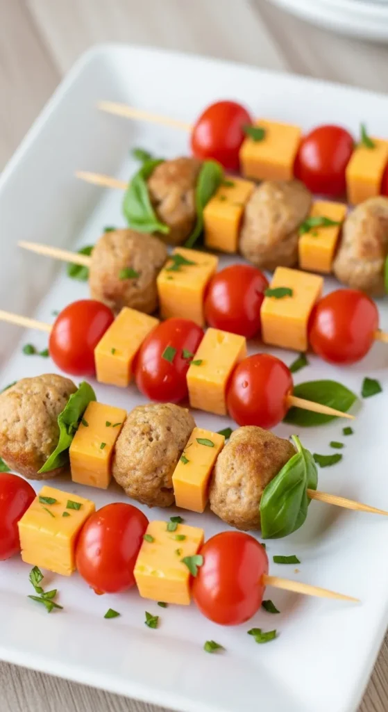 Turkey Meatball Skewers
