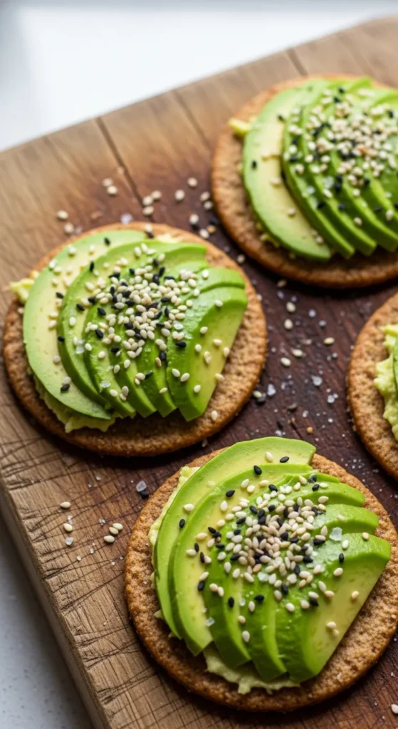 Whole Grain Crackers with Avocado
