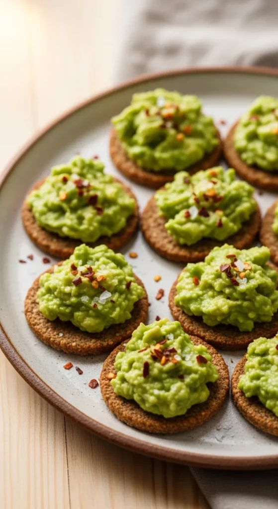 Whole-Grain Crackers with Avocado