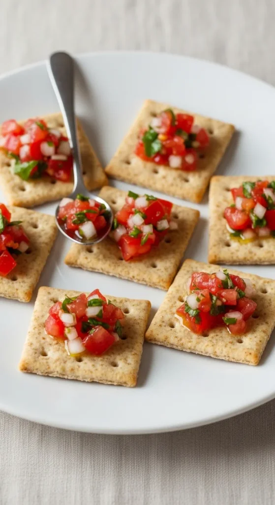 Whole Wheat Crackers with Tomato Salsa