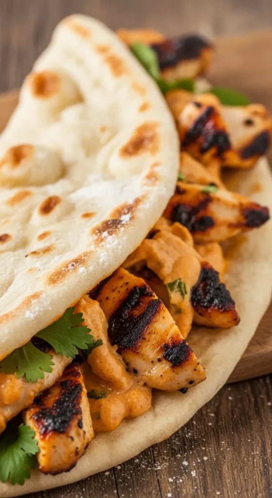BBQ Chicken Naan Sandwich