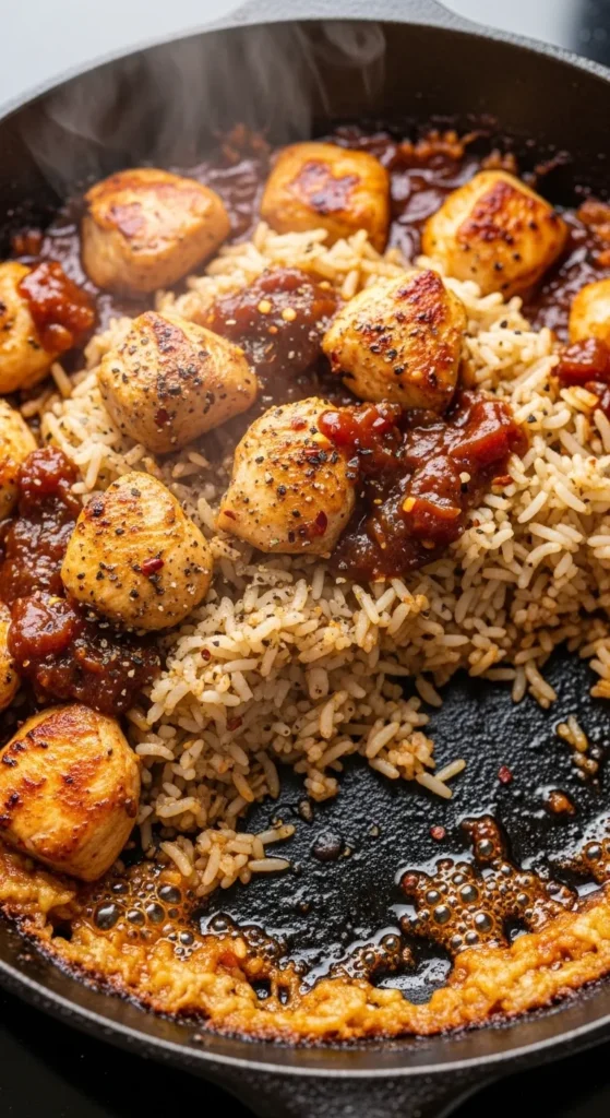 BBQ Chicken Rice Skillet