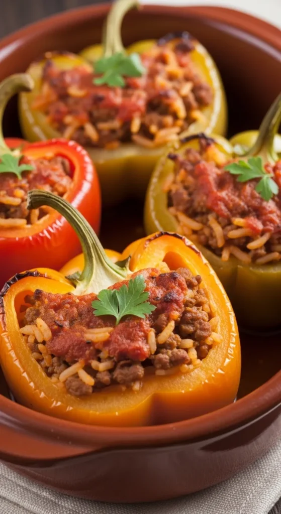 BBQ Rice Stuffed Peppers