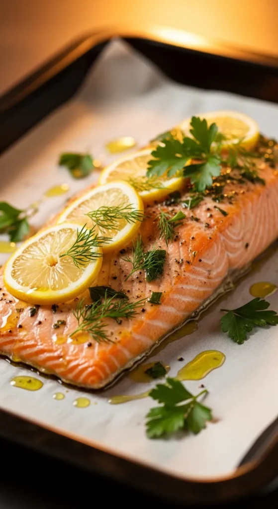 Baked Lemon Herb Salmon Tray
