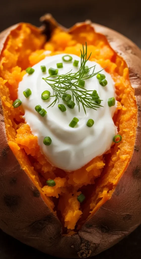 Baked Sweet Potato with Yogurt
