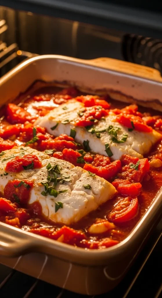 Baked White Fish with Tomato Sauce