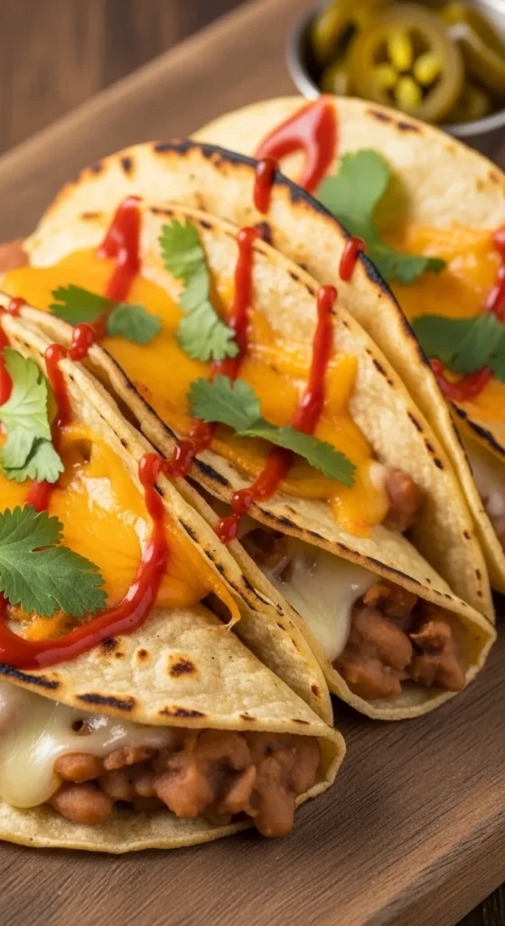 Bean and Cheese Melt Tacos