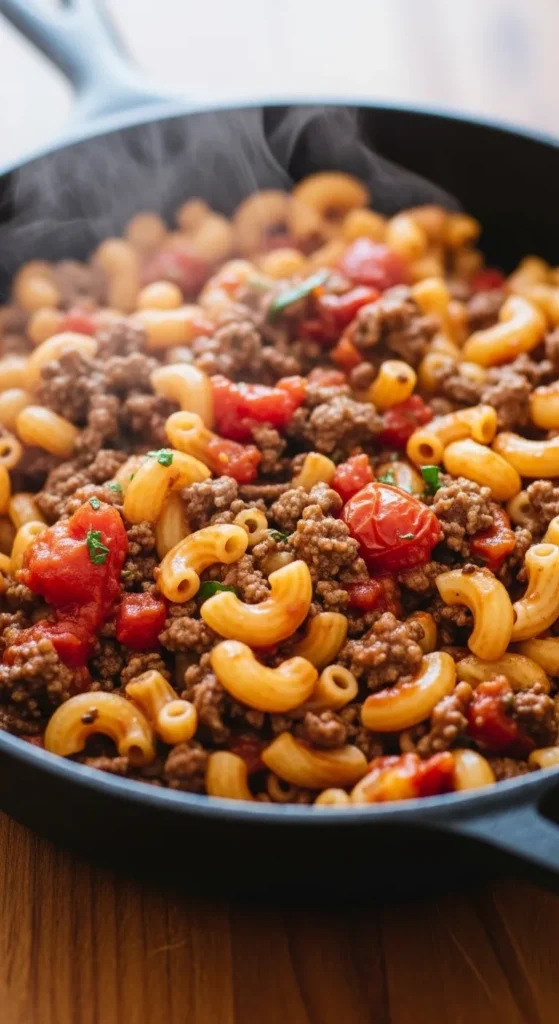 Beef Macaroni Skillet