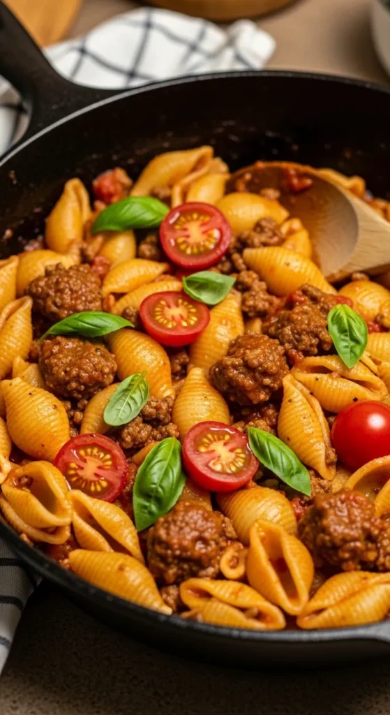 Beef Tomato Skillet Pasta