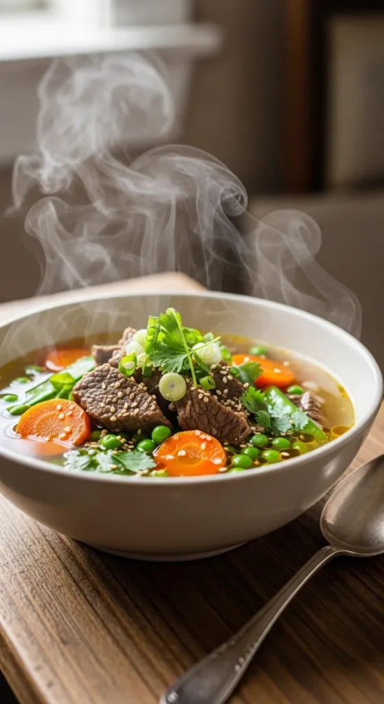 Beef Veg Rice Soup