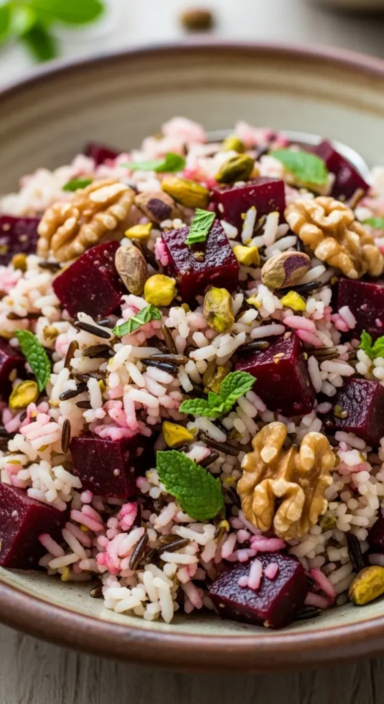 Beet Rice Nut Bowl
