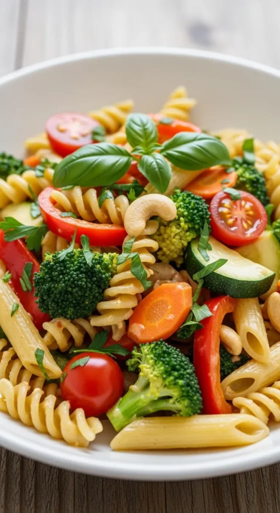 Cashew Cream Vegetable Pasta